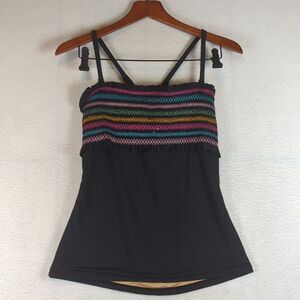 DownEast Multicolor Striped Swim Top